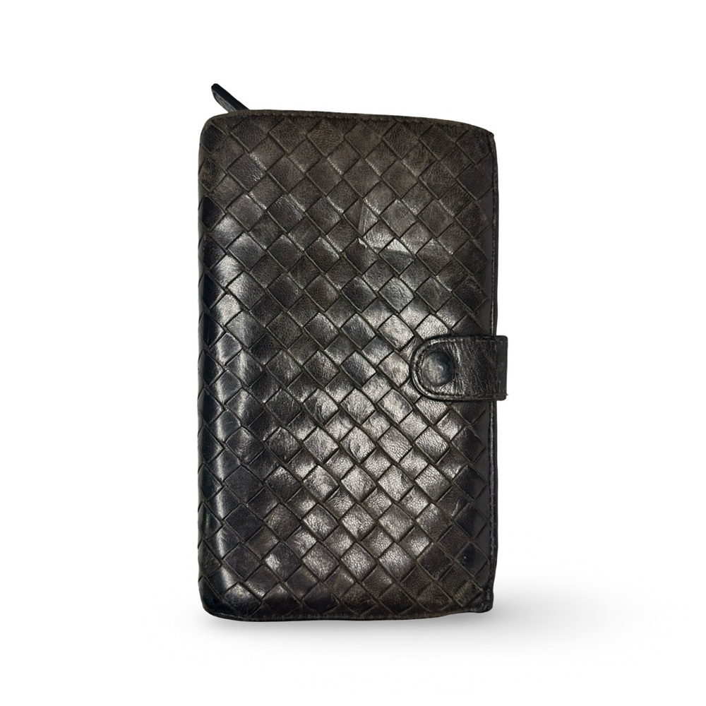 Vintage BOTTEGA VENETA Intrecciato woven leather midsize/long wallet
